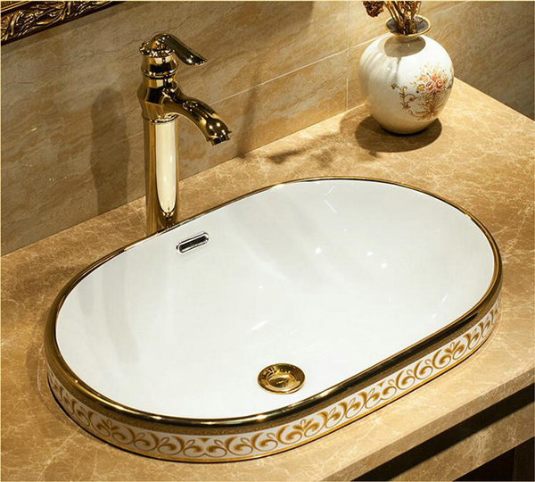 Cannes Oval Bathroom Sink with Overflow